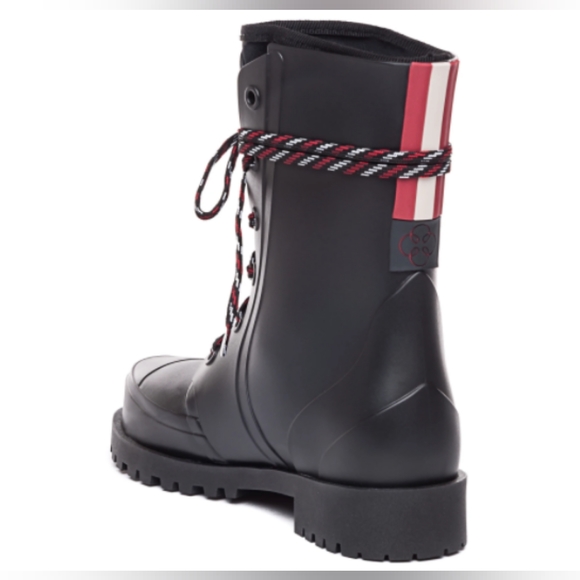 Bernardo Andra Lace Up Combat Moto Rain Boots - Picture 11 of 13